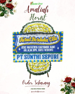 Papan Bunga Duka di Cikareo Utara
